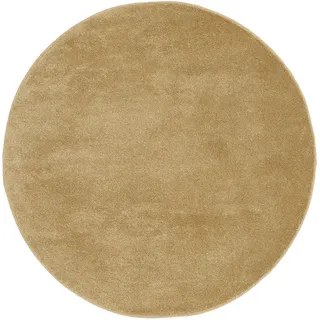 Novel Webteppich , Gelb , Textil , Uni , rund , Oeko-Tex® Standard 100 , für Fußbodenheizung geeignet, pflegeleicht , Teppiche und Böden, Teppiche, Runde Teppiche