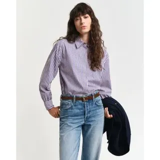 Gant für Damen. 4300432 Gestreiftes Hemd mit voluminösen Ärmeln Relaxed Fit weiß, blau (38), Lässig, Baumwolle, Langarm