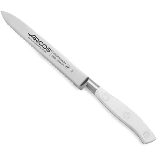 Arcos Serie Riviera Blanc - Tomatenmesser - Klinge aus Nitrum geschmiedetem Edelstahl 130 mm - HandGriff Polyoxymethylen (POM) Farbe Weiße
