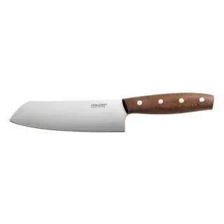 Fiskars Norr Santoku Messer, 16 cm, Praktisches Küchenmesser mit einer Klinge aus rostfreiem Stahl, 1 Messer