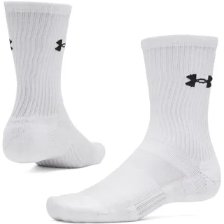 Under Armour Unisex Socken Performance Cotton 3p Crew 6009685-100 36.5-42 - White/Ultimate Black - 36.5-42