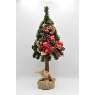 dekorierter Tannenbaum, Kleiner künstlicher Weihnachtsbaum mit Schmuck