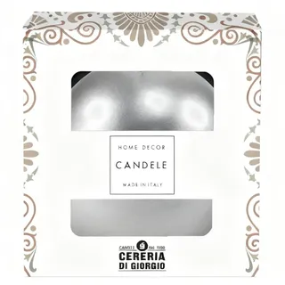 Cereria Di Giorgio - Dekorative lackierte Kugelkerze - Durchmesser 10 cm - Farbe Silber - Brenndauer 49 Stunden - Geschenkverpackung - Home Decor Collection - Handwerk