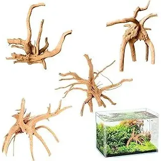 4 Stück Aquarium Wurzel Echtholz Natürlich Wurzel Aquarium Holz 15–20 cm Root Baumwurzel Deko Dreidimensional Wurzelholz Deko Porenstruktur für Fische Garnelen Schnecken Schildkröten