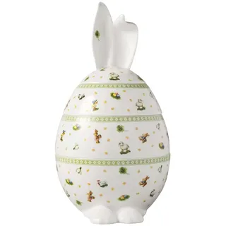 Villeroy & Boch - Easter Delight Dose rund grün, Keksdose Ostern in Eierform, Osterdose für Gebäck, Süßigkeiten oder Schokolade, Geeignet als Osternest-Ersatz, Premium Porzellan