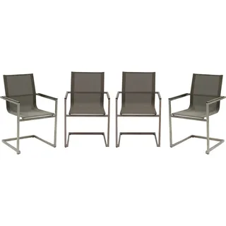 Garden Pleasure Gartensessel 56 x 56 x 90 cm grau mit Armlehne 4 St.