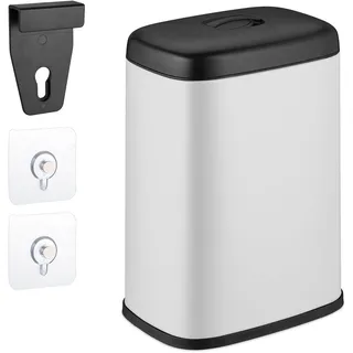 Relaxdays Hängender Mülleimer 5 l Weiß