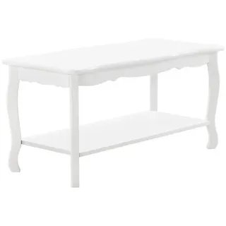 [en.casa] Couchtisch Pearl 88x40x42 cm Shabby Shic Stil Weiß