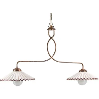 Kronleuchter , Bronzefarben, Bernsteinfarben , Metall, Keramik , 32x115x100 cm , Lampen & Leuchten, Leuchtenserien