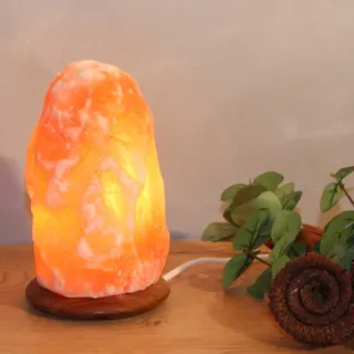 Wagner Life Design Salzkristall-Tischlampe "Rock" E14 1 Stk. Warmweiß Handgefertigt - jeder Stein ein Unikat, H: ca.18 cm, ca. 2-3kg, orange