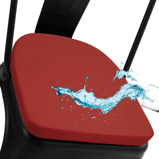 BUYUE Metall Stuhlkissen mit Magnet 1 Stück, Luxus PU-Leder wasserdicht Anti-Rutsch-Sitzkissen für Küche Cafe Essen Bistro stapelbar Stühle (U-Form, rot, 1)