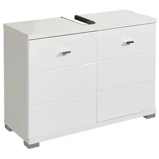Bega BBK Waschbeckenunterschrank Weiß - Moderner Bad Unterschrank Badezimmerschrank mit viel Stauraum - 80 x 57 x 30 cm