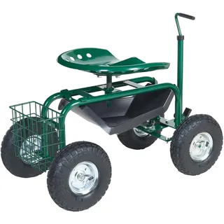 [pro.tec]® Rollsitz Casarano Stahl 81x45cm Grün/Schwarz/Silber