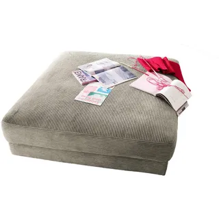 Kawola Big Hocker Madeline Silber Cord , Silberfarben , Textil , Rechteckig , 120x43x120 cm , Wohnzimmer, Sessel, Hocker & Hockerbänke, Sitzhocker