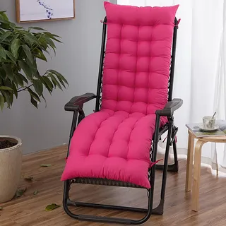 Generisch Liegestuhl Auflagen für Gartenliegen, Sonnenliege Auflage Relaxliegenauflage Schwungliege mit Lasche Tragbares Gepolstertes Relax für Terrasse Schaukstuhl Bank,Rosa,48 * 165cm
