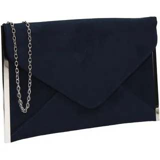 SwankySwans Damen Louis Wildleder Slim Umschlag Party Ball Clutch Kupplung, blau - Blau (Marineblau) - Größe: One Size