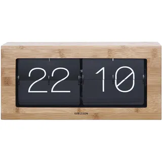 Karlsson Wand-/Tischuhr Boxed - Flip XL - Bambus - 37x17,5x9cm - Rechteck - Bamboo - Standuhr - Tisch Uhr Weihnachtsdekoration - Geschenk für sie