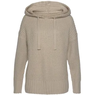 LASCANA LASCANA, Kapuzenpullover aus weichem Grobstrick, weicher Strickpullover mit Kapuze, beige,