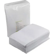 Einmalwaschlappen Weiß 50 Stück | Soft Molton Vliesstoff | saugfähig & sanft zur Haut | Einwegwaschhandschuh Waschlappen ideal für Hygienebereiche - wie Pflegedienste, Kosmetik uvm.