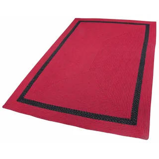 Teppich GINO FALCONE "Benito" Gr. 3, rot, B:120cm H:6mm L:180cm, Kunstfaser, Teppiche, Teppich, Flachgewebe, Uni Farben, mit Bordüre, Outdoor geeignet, auch in rund