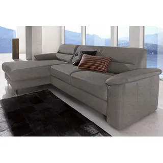 sit&more Ecksofa »Ascara L-Form«, inklusive Boxspring/Federkern-Polsterung, wahlweise mit Bettfunktion sit&more grau