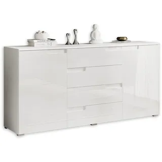 HBZ Sideboard 165 x 80 x 40 cm hochglanz weiß