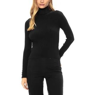 ONLY Damen Onllorelai Ls Cable Rollneck Knt, Schwarz, S