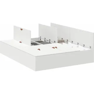 Bettgestell mit Speicher Weiß 140 x 200 cm Holzwerkstoff - Weiß