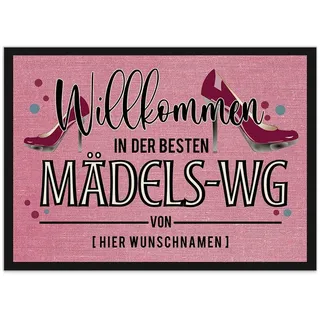 Print Royal Personalisierte Fußmatte mit lustigem Spruch - Beste Mädels WG - mit Wunschnamen als Geschenkidee für Frauen und Mädchen - rutschfest, 90 x 60 cm