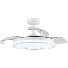 Eden pulse Deckenventilator, 72 W, Weiß, 32/44,5 x 38/91 cm, 6 Geschwindigkeitsstufen, 108D, 3000-4000-6000 K, 3 ausklappbare Flügel