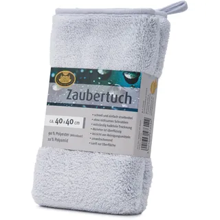 Gözze - Zaubertuch, Sehr saugstarkes Mikrofasertuch, 600 g/m2, Reinigungstuch für Bad, Küche und Auto, 40 x 40 cm - Silber