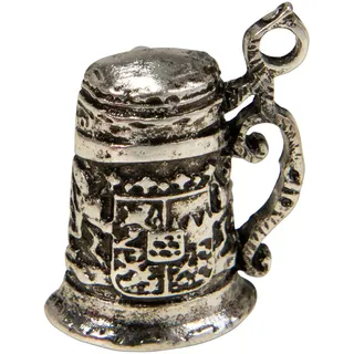 Alpenflüstern Ansteck-Pin Bierkrug - Trachten-Anstecker, Trachtenschmuck für Damen und Herren (in traditionellen Farben) API136 ((antik-silber-farben))
