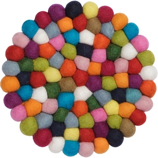 myfelt Lotte Topfuntersetzer, Schurwolle, Bunt, Ø 20 cm, bis 300 ° hitzebeständig