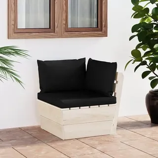 Garten-Paletten-Ecksofa mit Kissen, Lounge Sofa Outdoor, Garten Loungemöbel, Gartensofa, Outdoor Couch, Gartencouch, Balkon Set Möbel, Imprägniertes Fichtenholz