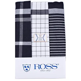 Ross - 3er-Spar-Pack - Exclusiv - Geschirrtücher Halbleinen - 0915 (50 x 70cm Schwarz)