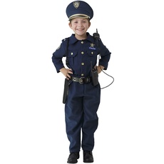 Dress Up America Polizeikostüm für Kinder– Polizeikostüm Kinder Inklusive Hemd, Hose, Hut, Gürtel, Trillerpfeife, Pistolenhalfter und Walkie-Talkie-Cop-Set - Rollenspiel-Polizei Kostüm Kinder