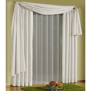 Freihanddeko WIRTH "Daria" Gr. 3, beige (creme), B:135cm H:500cm, Polyester, Gardinen, Freihanddeko