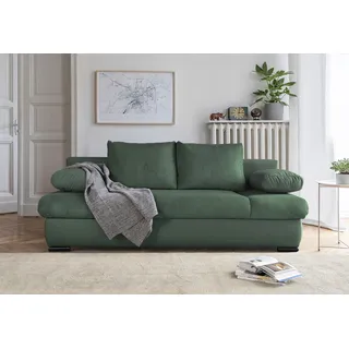 COLLECTION AB Schlafsofa »Chicago«, mit Bettfunktion und Bettkasten, im Cord-Samt Mix, grün