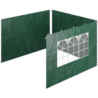 Relaxdays Seitenteile für Pavillon 3er Set 2 x 3 m Wasserdicht Grün
