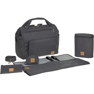 Lässig Wickeltasche Babytasche mit Rucksackfunktion inkl. Wickelzubehör/Goldie Twin, Backpack Anthracite« PETA-approved vegan, grau