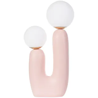 Beliani Tischlampe Rosa Tulun , Pink, Weiß , Kunststoff , G9 , 25x40x25 cm , Lampen & Leuchten, Innenbeleuchtung, Tischlampen