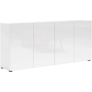 Sideboard HOME AFFAIRE "MISTER- Sideboard, Anrichte, Kommode, Made in Italy, 4 Fächer", weiß, B:180cm H:80cm T:38cm, Sideboards, Sideboard, Kommode mit 4 Türen, komplett Hochglanz lackiert, Breite 180cm