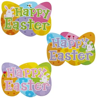 Happy Easter Zeichen 3 Packung Hängende Dekoration Ei Jagd Party Spaß Und Spiele