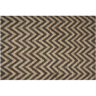 Beliani Teppich geflochten Beige 200/300 cm Dedepinari , Beige, Schwarz , Naturmaterialen , Rechteckig , 200x300 cm , Teppiche und Böden, Teppiche, Webteppiche