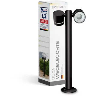 SSC-LUXon ULICA Sockelleuchte außen Fassung für 2x GX53 - Outdoor Pollerleuchte IP54 schwenkbar 230V Wegeleuchte Stehlampe