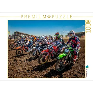 Calvendo Puzzle Motocross - Start zum Großen Preis von Deutschland im Talkessel Teutschenthal 1000 Teile Puzzle quer | Lege-Größe cm Foto-Puzzle für glückliche Stunden