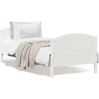 vidaXL Massivholzbett ohne Matratze Weiß 90x200 cm Kiefernholz - Weiß