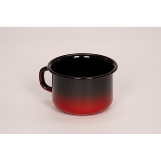 RIESS Riess, Schale Kaffeeschale hoch, Ø10cm 0,4 Liter, Emaille, rot/schwarz passend zu La...