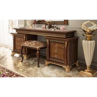 Frisierkommode Frisiertisch Barock Antik Stil Schminktisch Tische Konsolen Tisch - Braun