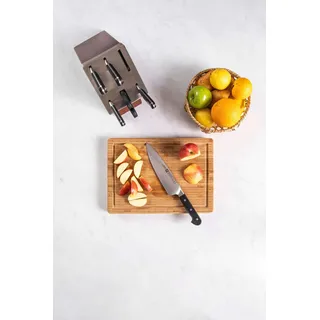 Zwilling Pro - Messer-Block/Besteck-Set - Edelstahl - Kunststoff - Holz - Holz - Schwarz - Dunkelrot, Silber